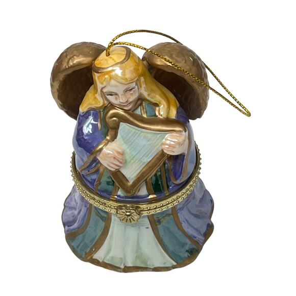 Mr Christmas Music Box Angel Plays Hark The Herald Angels Rotating Angels Inside - Picture 6 of 7